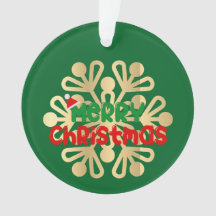 クリスマス、スノーフレーク付きオーナメント02