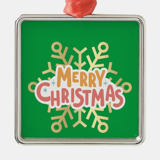 クリスマス、スノーフレーク付きオーナメント03 メタルオーナメント (正面)