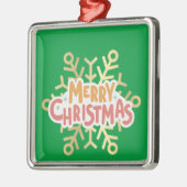 クリスマス、スノーフレーク付きオーナメント03 メタルオーナメント (左)