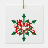 クリスマス、スノーフレーク付きオーナメント08 セラミックオーナメント (裏面)