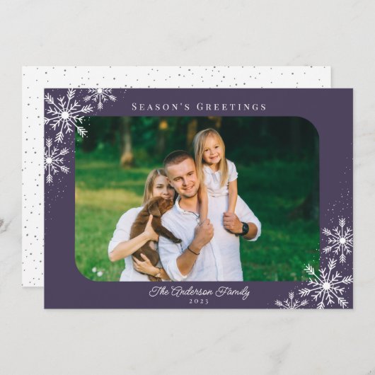クリスマス・スノーフレーク・シーズンの挨拶の写真 シーズンカード (正面/裏面)