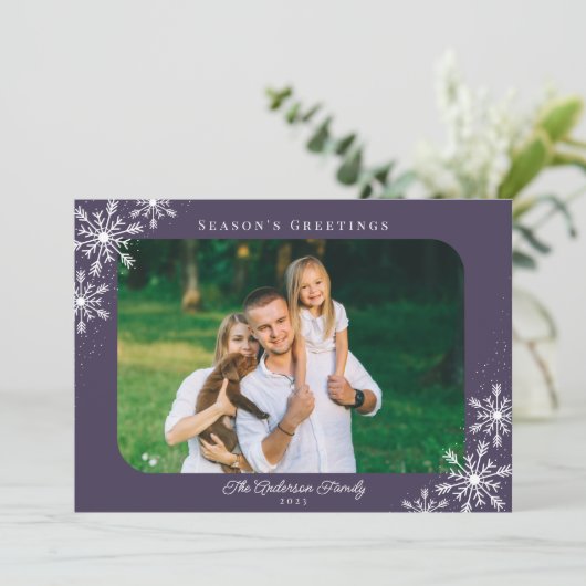 クリスマス・スノーフレーク・シーズンの挨拶の写真 シーズンカード (スタンド正面)