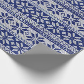 クリスマス、スノーフレーク、セーターの柄 ラッピングペーパー (角)