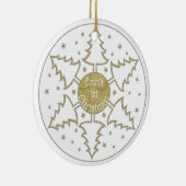 クリスマス「スノーフレーク・ツリー」オーナメントのパーソナライズ セラミックオーナメント (右)