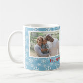 クリスマス·スノーフレーク·ブルー·カスタム·ファミリー写真 コーヒーマグカップ (左)