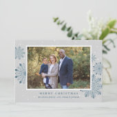 クリスマス スノーフレーク ホリデー フォト カード 家族 (スタンド正面)