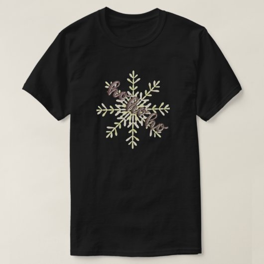クリスマス スノーフレーク | ホ・ホ・ホー Tシャツ (デザイン正面)