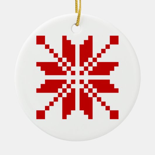 クリスマス スノーフレーク 冬柄 セラミックオーナメント (正面)