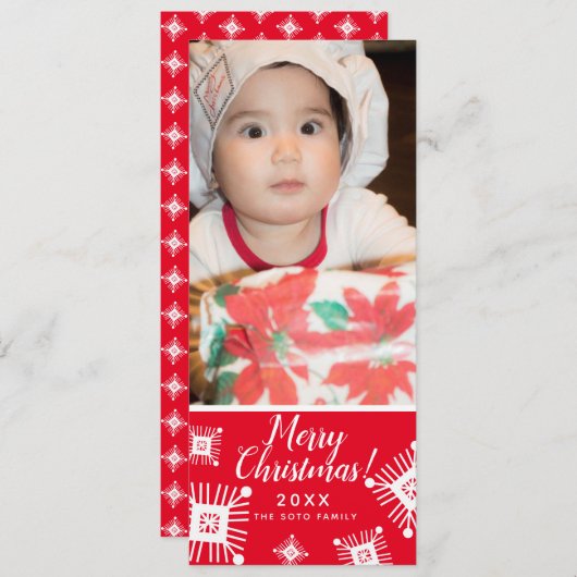 クリスマス スノーフレーク 赤ちゃん 写真 (正面/裏面)