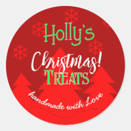 クリスマス スノーフレーク 赤ラベル ラウンドシール