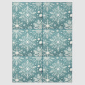 クリスマス スノーフレーク 雪 ティール ホワイト デコパージュ 薄葉紙 (正面)