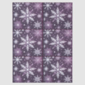 クリスマス スノーフレーク 雪 紫 白 デコパージュ 薄葉紙 (正面)