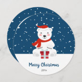 クリスマス・スノーベア シーズンカード (正面/裏面)