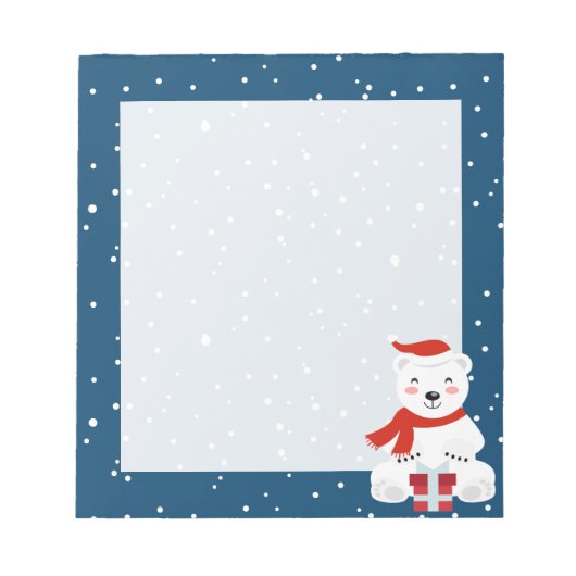 クリスマス・スノーベア ノートパッド (正面)
