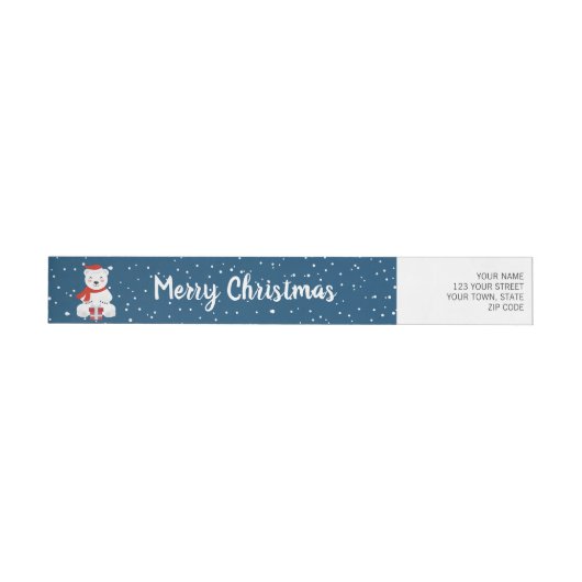 クリスマス・スノーベア ラップアラウンドラベル (単一)