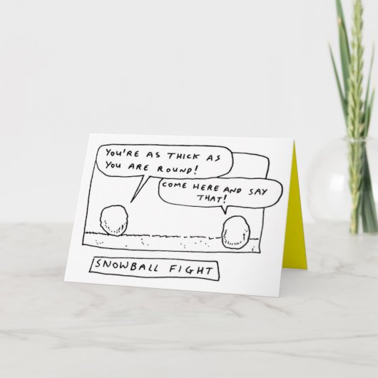 クリスマス·スノーボール戦漫画のジョーク シーズンカード (正面)
