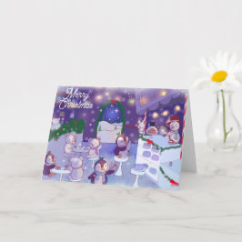 クリスマス スノーマン カフェ  カード