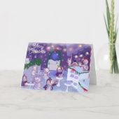 クリスマス スノーマン カフェ  カード (正面)