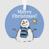 クリスマス スノーマン デザイン メリークリスマス オーナメント (裏面)