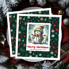 クリスマス スノーマン ナプキン カスタム可能