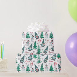 クリスマス スノーマン ノーム キャンディケーン ギフト ラッピングペーパー