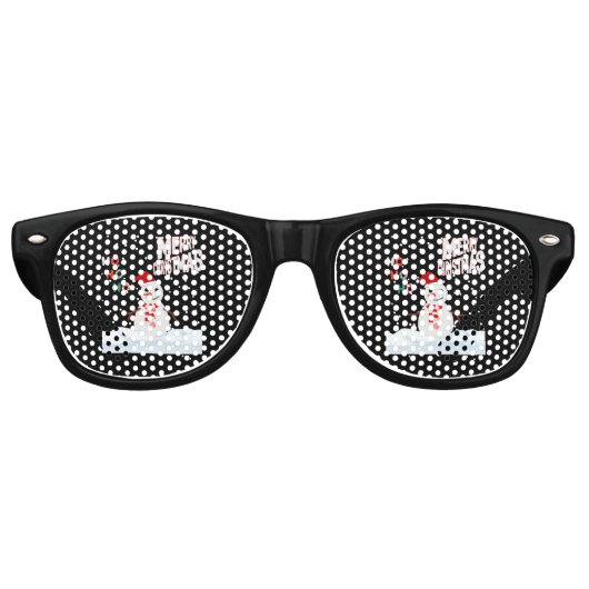 クリスマス スノーマン パーティー レトロ サングラス (正面)