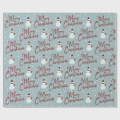 クリスマス スノーマン ラッピングペーパー (フラット)