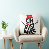 クリスマス・スノーマン・ワードアート クッション (椅子)