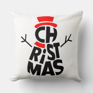 クリスマス・スノーマン・ワードアート クッション