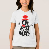 クリスマス スノーマン ワードアート トライブレンドTシャツ (正面)