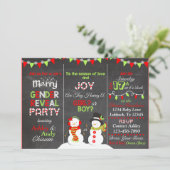 クリスマス スノーマン 性別発表 招待状 (スタンド正面)