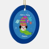 クリスマス スノーマン 陶器 オーナメント (右)