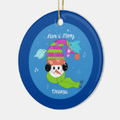 クリスマス スノーマン 陶器 オーナメント (左)