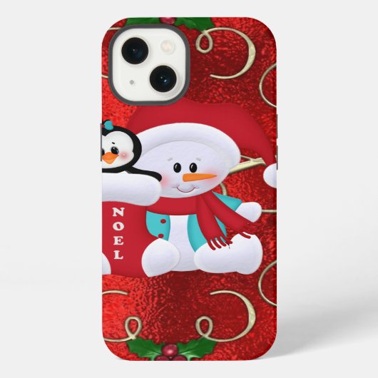クリスマス スノーマン iPhone タフ Xtreme ケース (裏面)