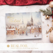 クリスマス スノー ウィンター ワンダーランド 風景 箔シーズンポストカード