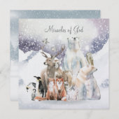 クリスマス スノー シーン ホリデー 神の奇跡 カード (正面/裏面)