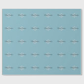 クリスマス スノー ブルー ミニマル プロフェッショナル ラッピングペーパー (フラット)