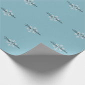 クリスマス スノー ブルー ミニマル プロフェッショナル ラッピングペーパー (角)