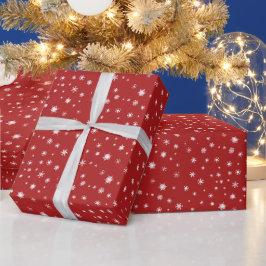 クリスマス スノー レッド ギフト包装紙 ラッピングペーパー