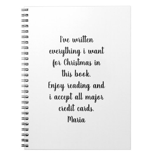 クリスマス スパイラル ノートブック 願い事すべて書き込み (正面)