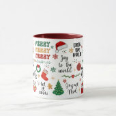 クリスマス・スピリット・ホリデー引用文&陽気なグラフィック マグカップ (中央)