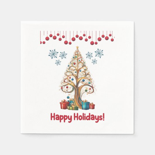 クリスマス・スプルース1、クリスマス・ギフト、 スタンダードカクテルナプキン (正面)