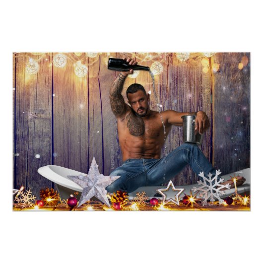 クリスマス スリッペリージョー シルバー ゴールド スター ライト ウェット ポスター (正面)