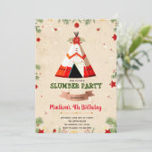 クリスマス スリープオーバー パーティー 誕生日 招待状 (スタンド正面)