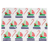 クリスマス セイリング  nautical ラージペーパーバッグ (正面)