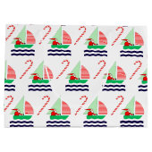 クリスマス セイリング  nautical ラージペーパーバッグ (裏面)