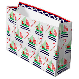 クリスマス セイリング nautical ラージペーパーバッグ