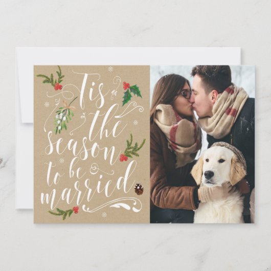 クリスマス・セーブ・ザ・デートカード 招待状 結婚 (正面)