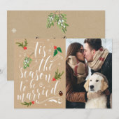 クリスマス・セーブ・ザ・デートカード 招待状 結婚 (正面/裏面)