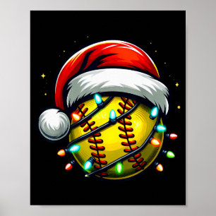 クリスマス ソフトボール サンタ ソフトボール好き 少年 ポスター